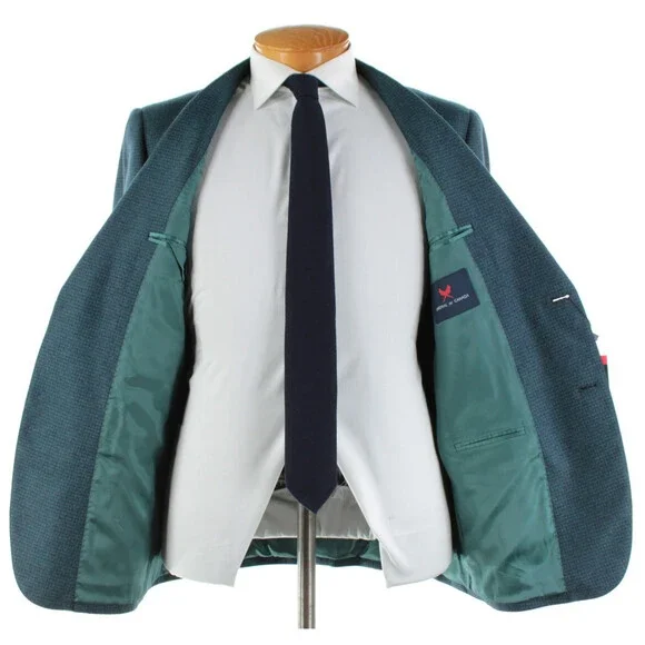 Cardinal of Canada NWT Wool Sport Coat Size 40R US In Blue & Green Melange
